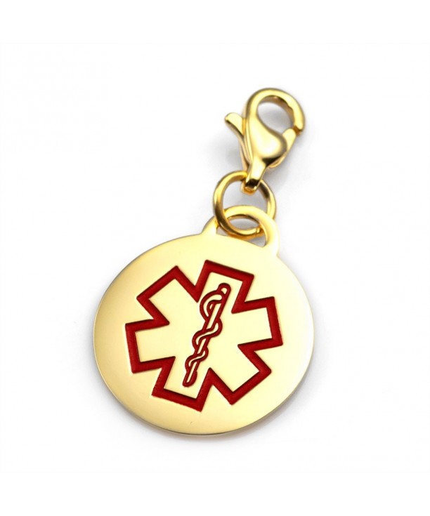 Medical Alert Round Charm Stainless