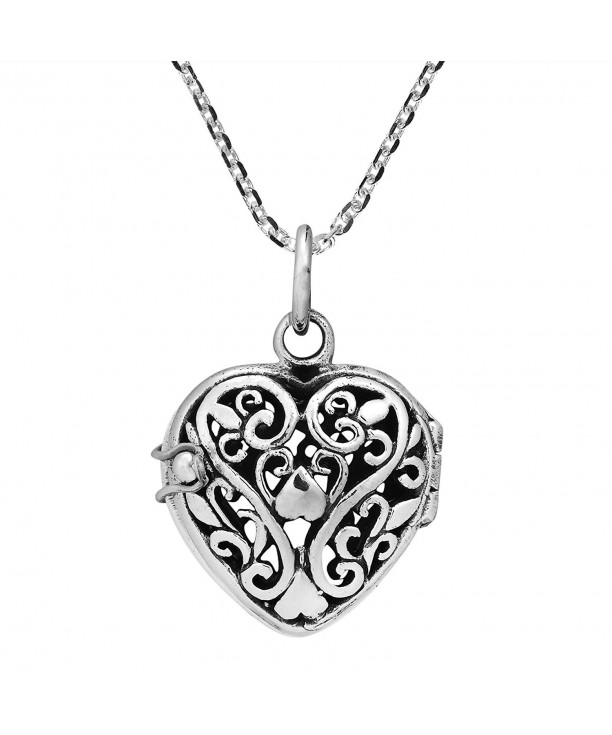 Romantic Filigree Locket Sterling Necklace