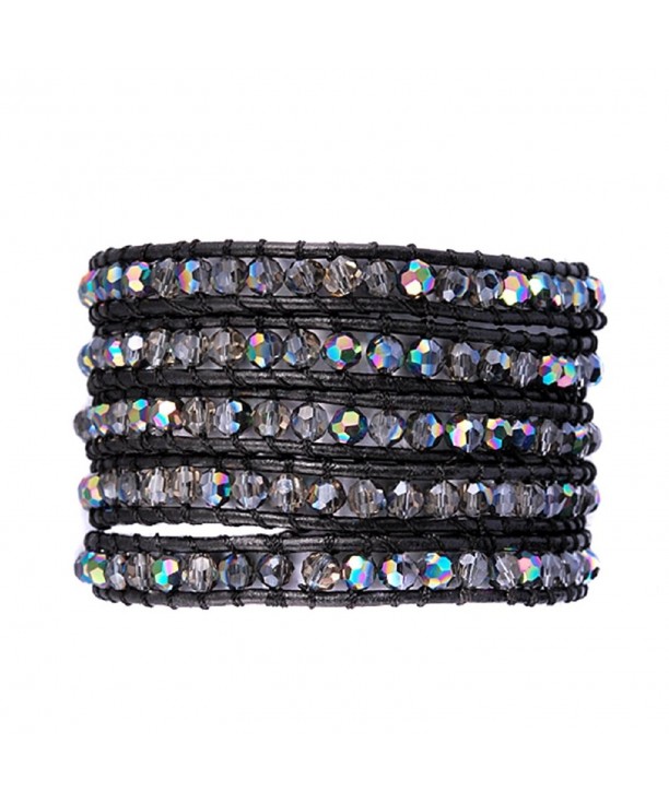 Genuine Leather Bracelet Colors rhinestone C21866X67CN