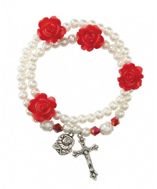 Acrylic Rosebud Prayer Lourdes Bracelet