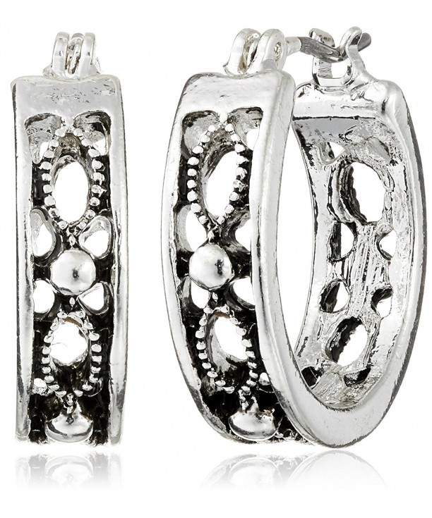 Napier Classics Silver Tone Textured Earrings