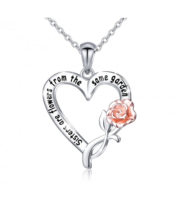 Sterling Sisters Flowers Pendant Necklace