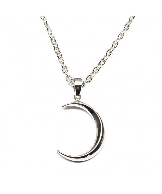 Women's Silver Moon Pendant Necklace + Gift Bag CQ12LMFY95Z