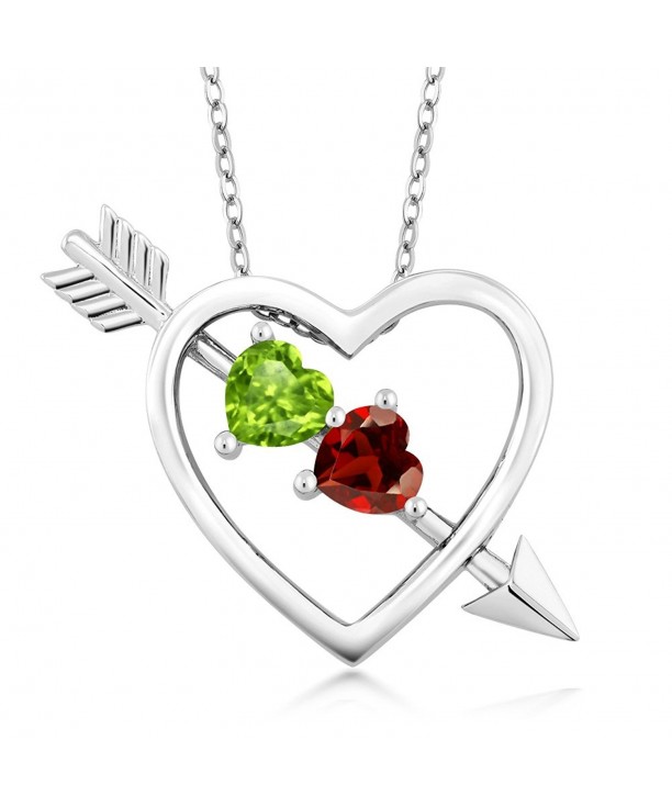 Peridot Garnet Sterling Silver Pendant