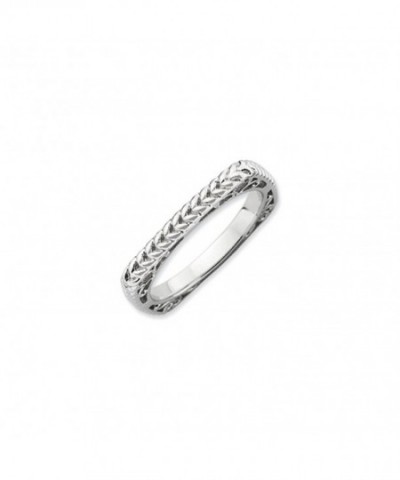 Stackable Sterling Silver Square Wheat