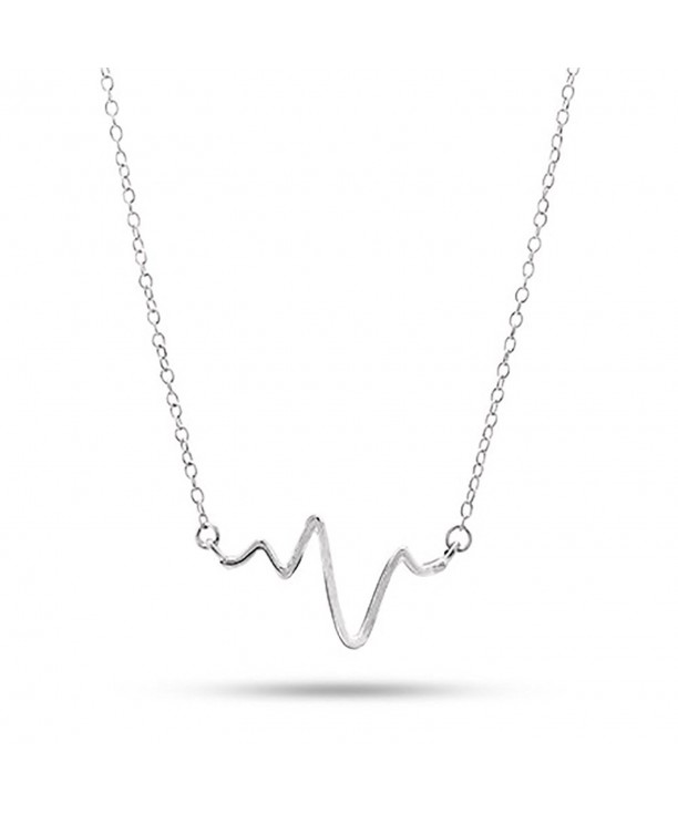 Petite Sterling Silver Heartbeat Necklace