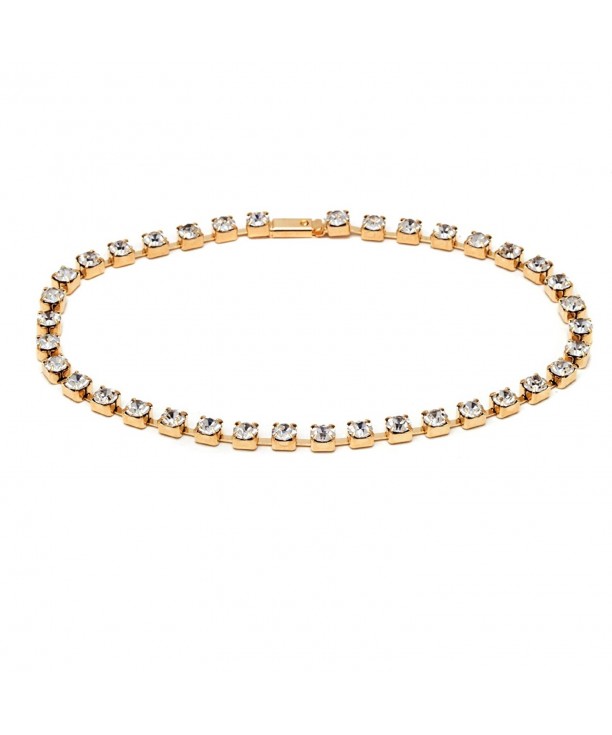 Plated Crystal Princess Tennis Anklet