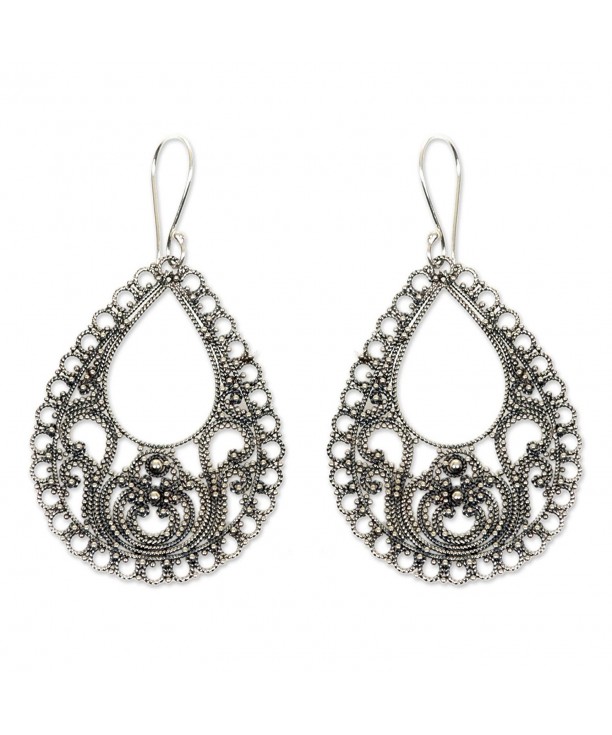 NOVICA Sterling Silver Filigree Earrings