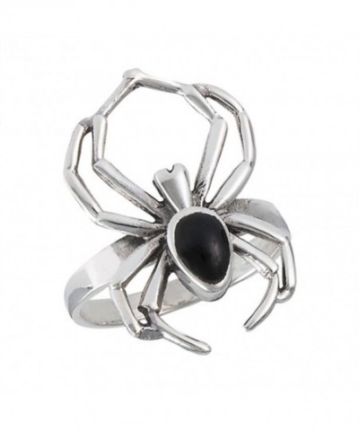 Simulated Black Spider Sterling Silver