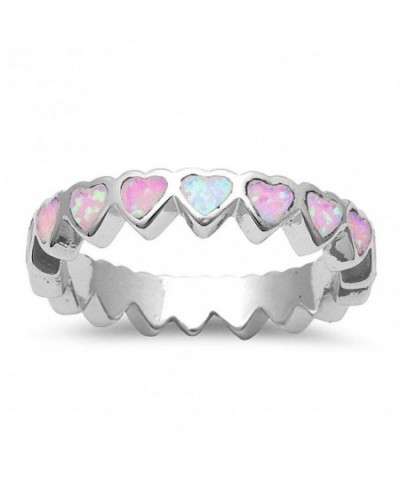 Created Pink Heart Sterling Silver