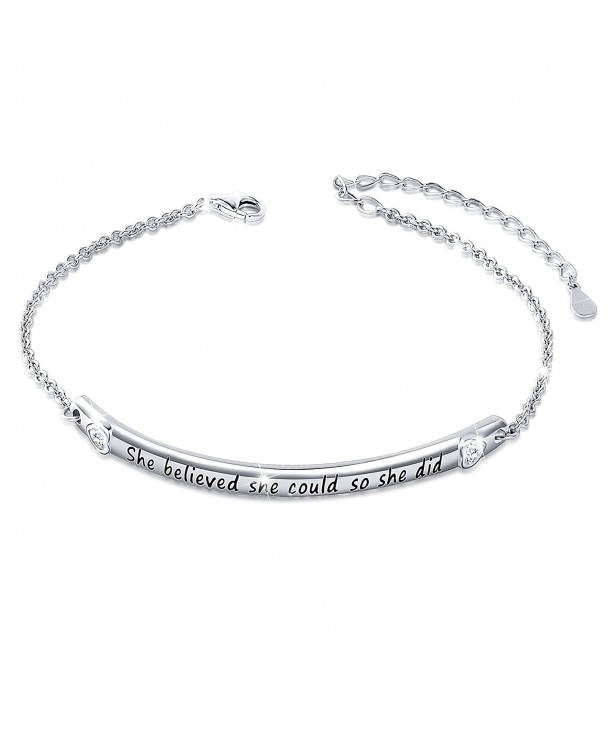 Sterling Engraved Inspirational Adjustable Friendship