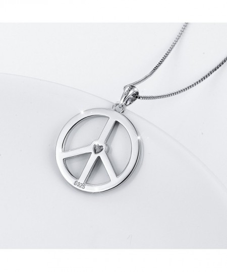 925 Sterling Silver Classic Peace Sign Engrave 