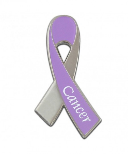 PinMart's Cancer Awareness Lavendar Ribbon Enamel Lapel Pin CR110UWPO6F