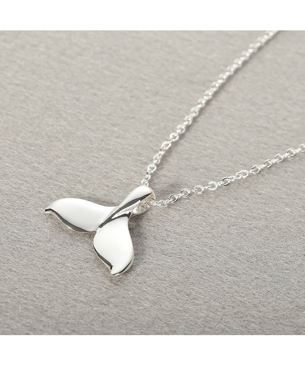 Pendant Necklace Heart Chain 14K White Gold Fill Solid Dolphin Whale ...