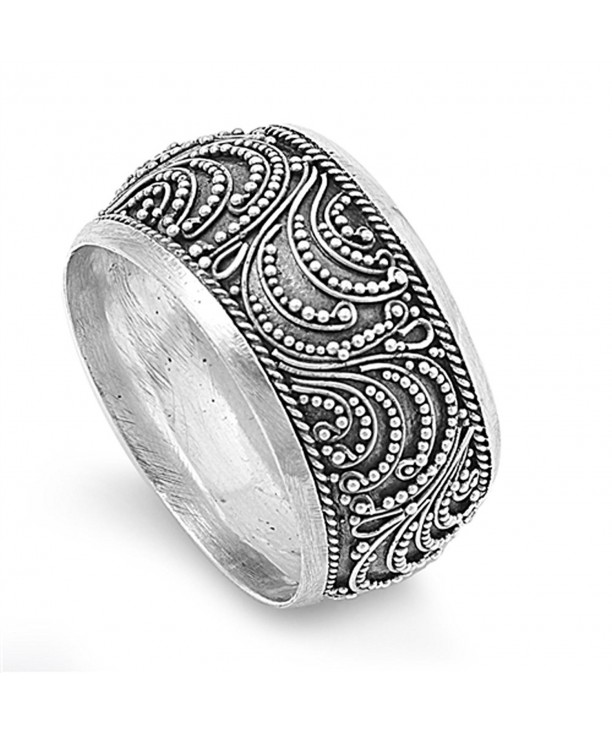 Bali Filigree Oxidized Unique Thumb Ring New 925 Sterling Silver Band ...