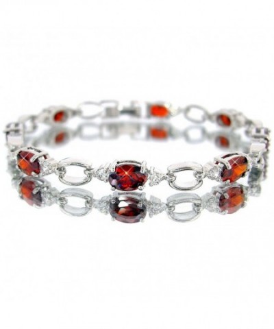 Ruby Color Silver Bracelet BC411