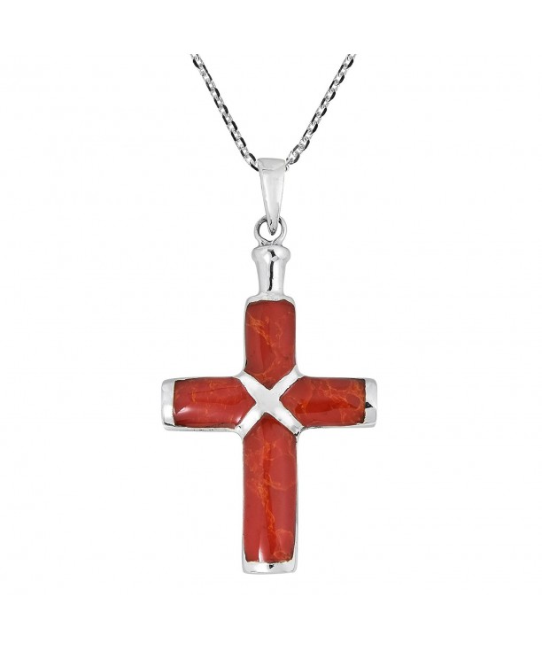 Christian Reconstructed Sterling Pendant Necklace